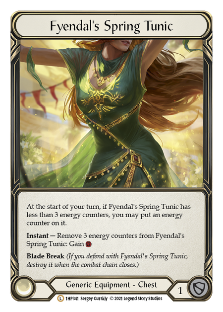 Fyendal's Spring Tunic - History Pack 1 - Flesh & Blood TCG Fyendal's Spring Tunic - History Pack 1 - Flesh & Blood TCG