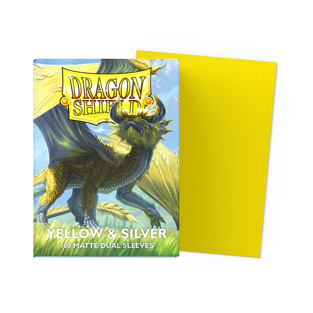 Dragon Shield - Dual Matte Sleeves - Yellow & Silver