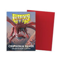 Dragon Shield - Dual Matte Sleeves - Crimson & Silver