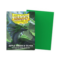 Dragon Shield - Dual Matte Sleeves - Apple Green & Silver