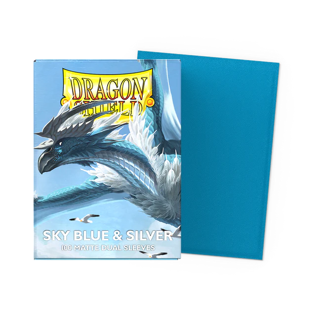 Dragon Shield - Dual Matte Sleeves - Sky Blue & Silver