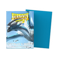 Dragon Shield - Dual Matte Sleeves - Sky Blue & Silver