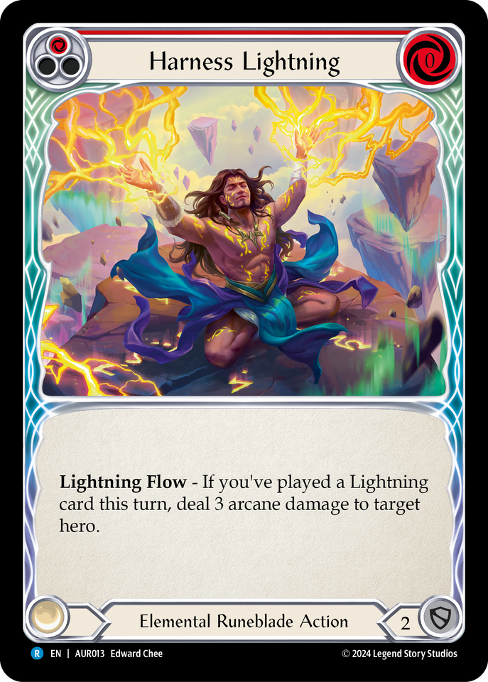 Harness Lightning (Red) - 1st Strike - Flesh & Blood TCG - FaB Foundry Flesh and Blood Arc Lightning EA RF