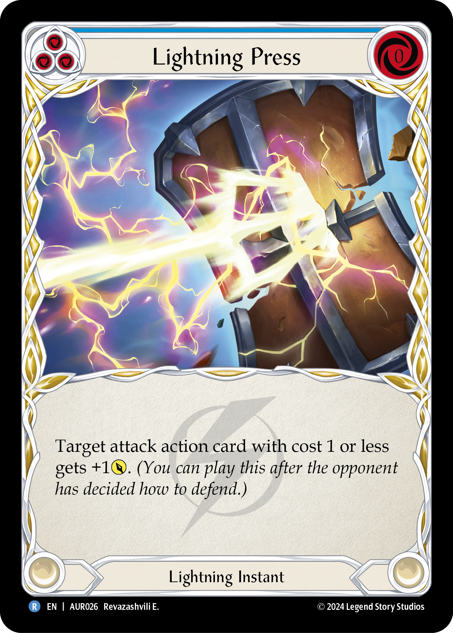 Lightning Press (Blue) - 1st Strike - Flesh & Blood TCG - FaB Foundry