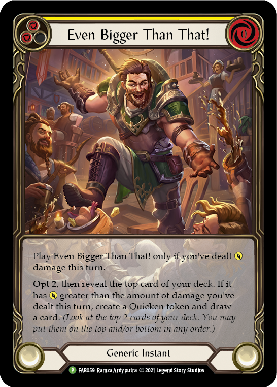 flesh and blood promo cards Even Bigger Than That! (Yellow) (Promo) Rainbow Foil