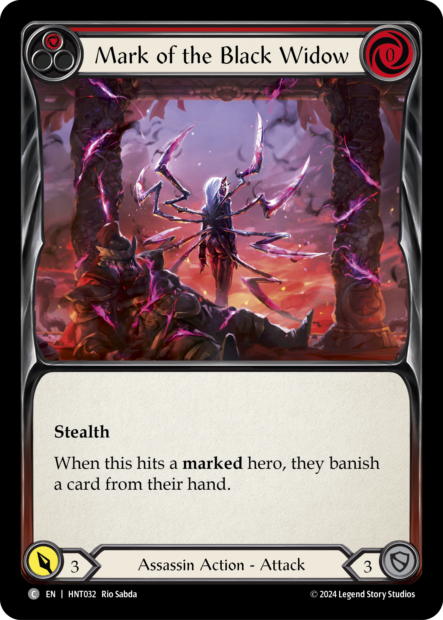 Mark of the Black Widow (Red) - The Hunted - Flesh & Blood TCG