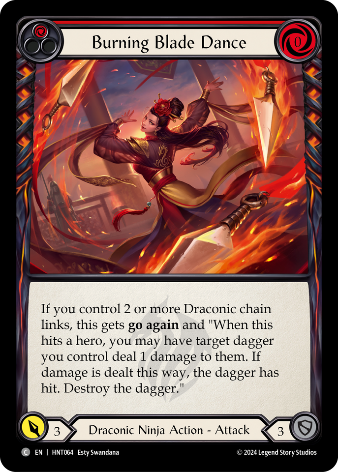 Burning Blade Dance (Red) - The Hunted - Flesh & Blood TCG - FaB