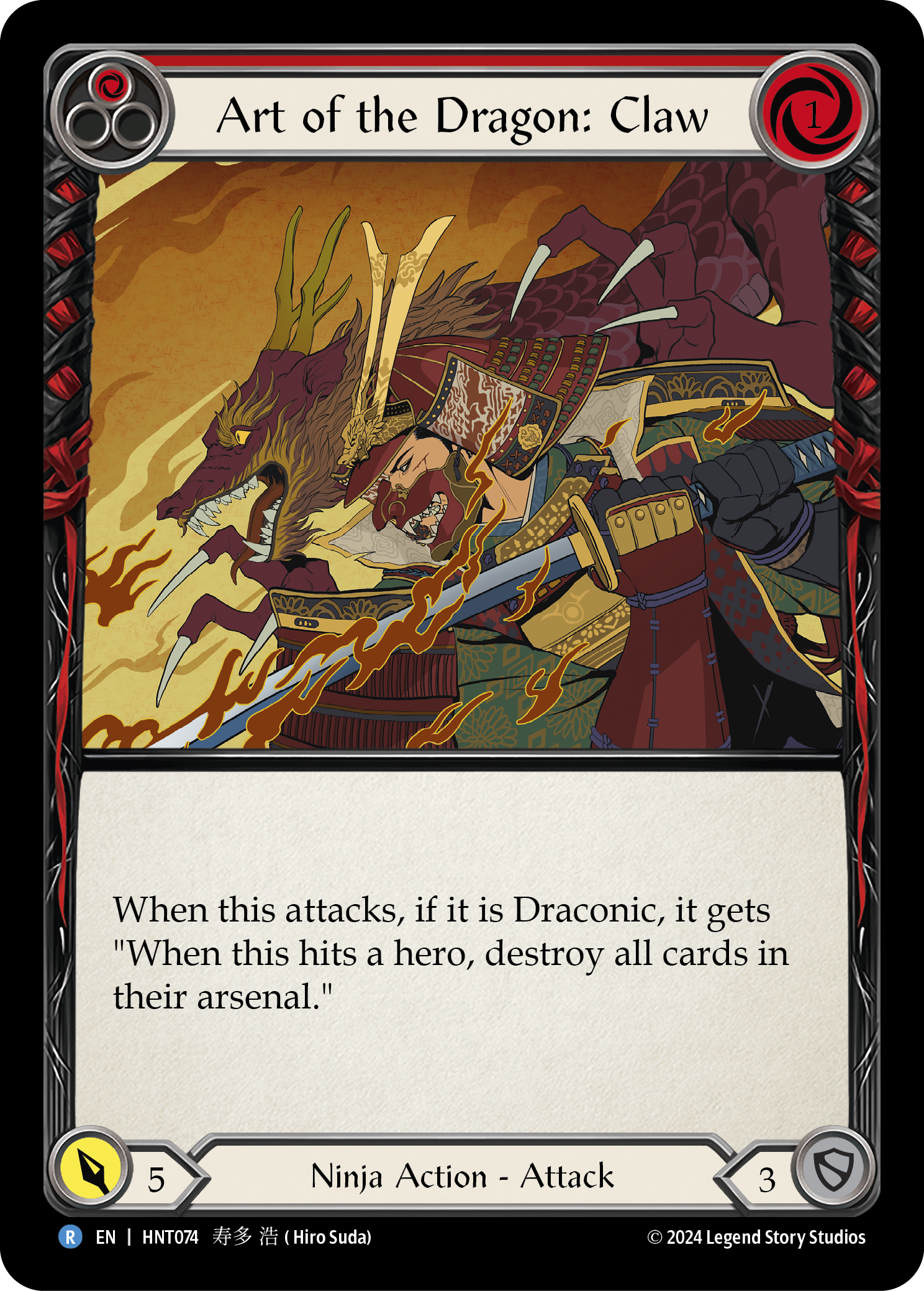 Art of the Dragon: Claw (Red) - The Hunted - Flesh & Blood TCG