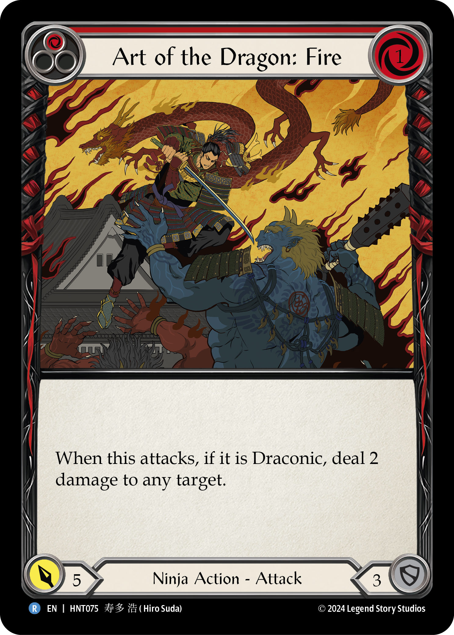 Art of the Dragon: Fire (Red) - The Hunted - Flesh & Blood TCG