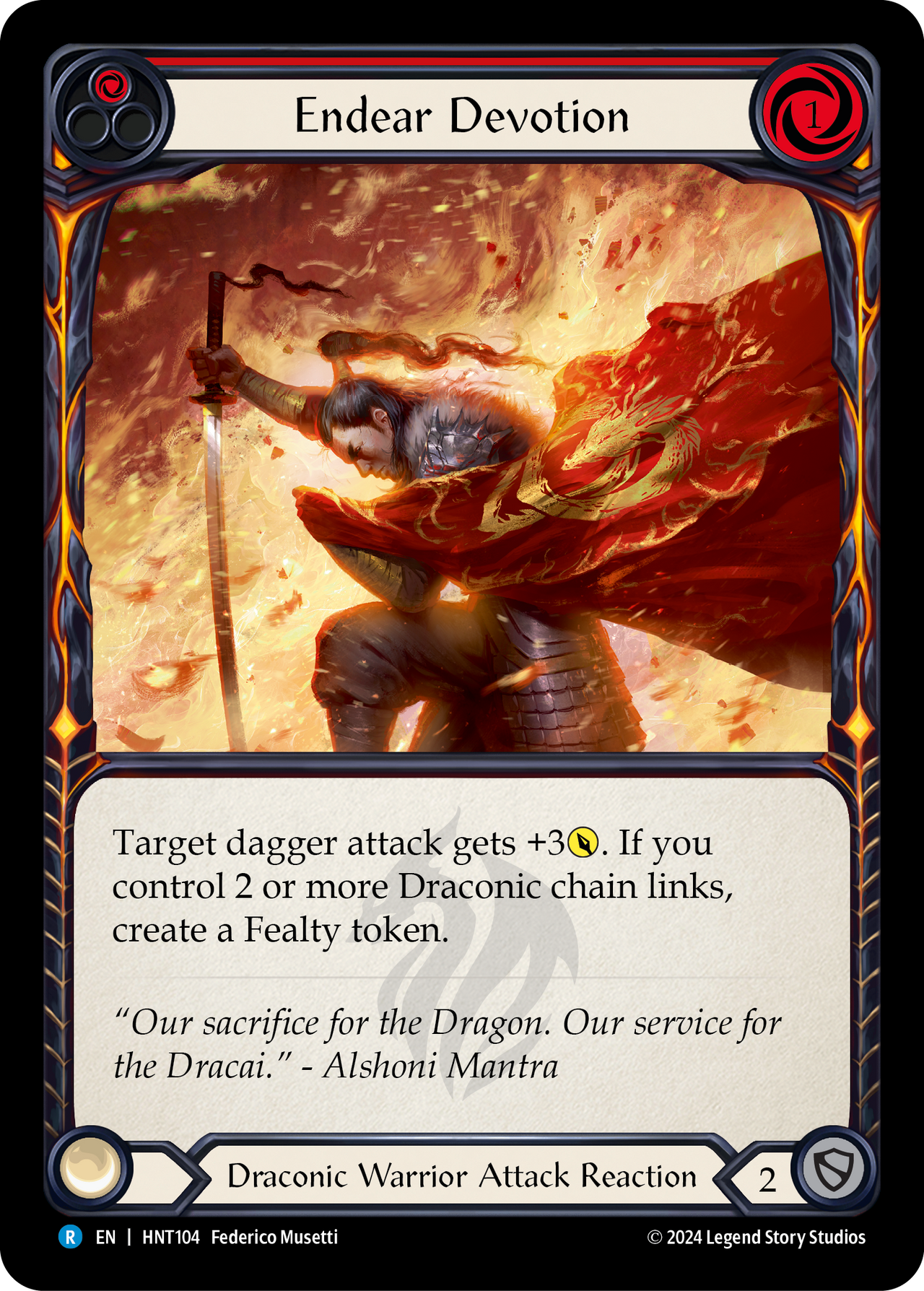Endear Devotion (Red) - The Hunted - Flesh & Blood TCG - FaB Foundry