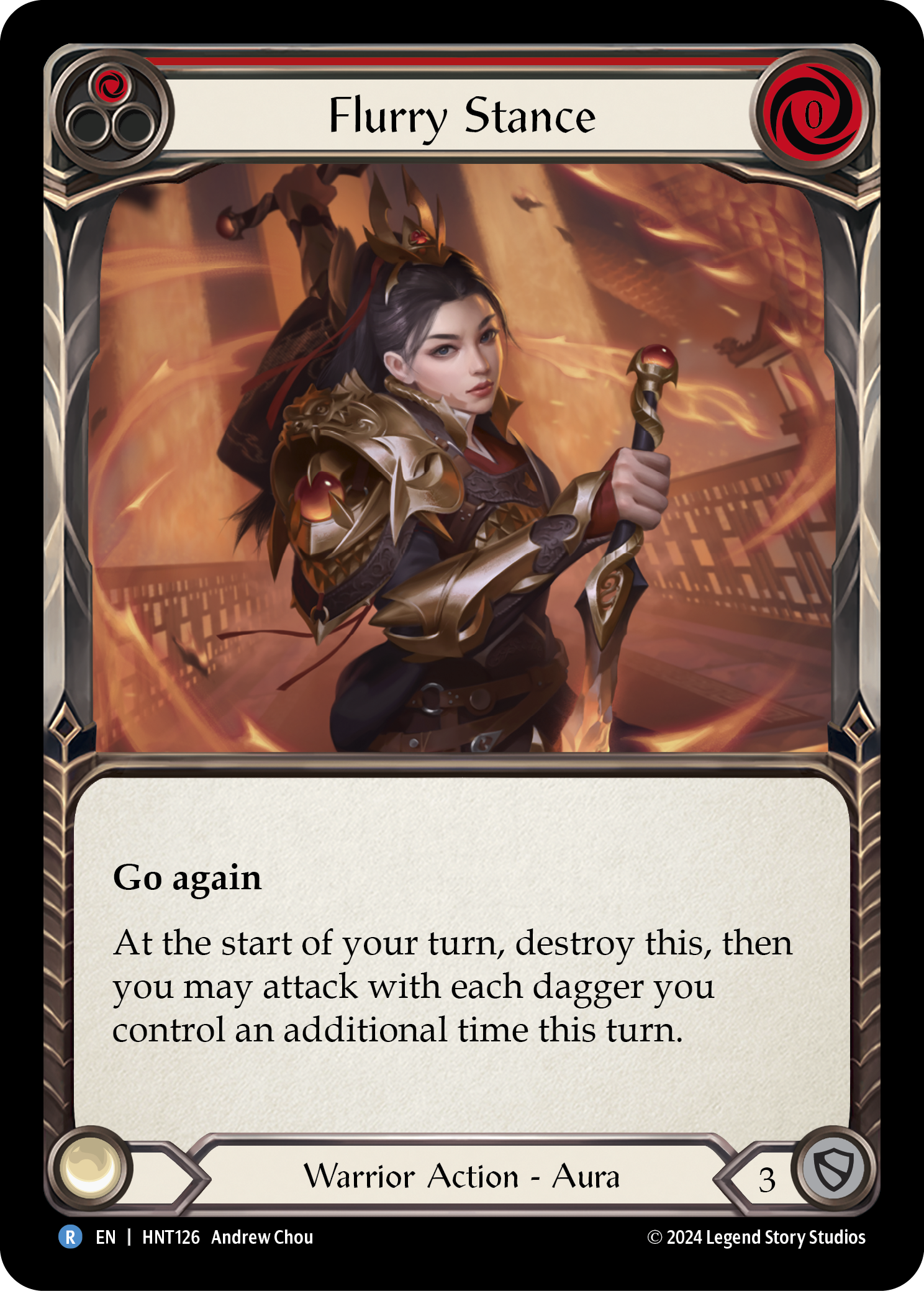 Flurry Stance (Red) - The Hunted - Flesh & Blood TCG - FaB Foundry Flurry Stance (Red) - The Hunted - Flesh & Blood TCG - FaB Foundry