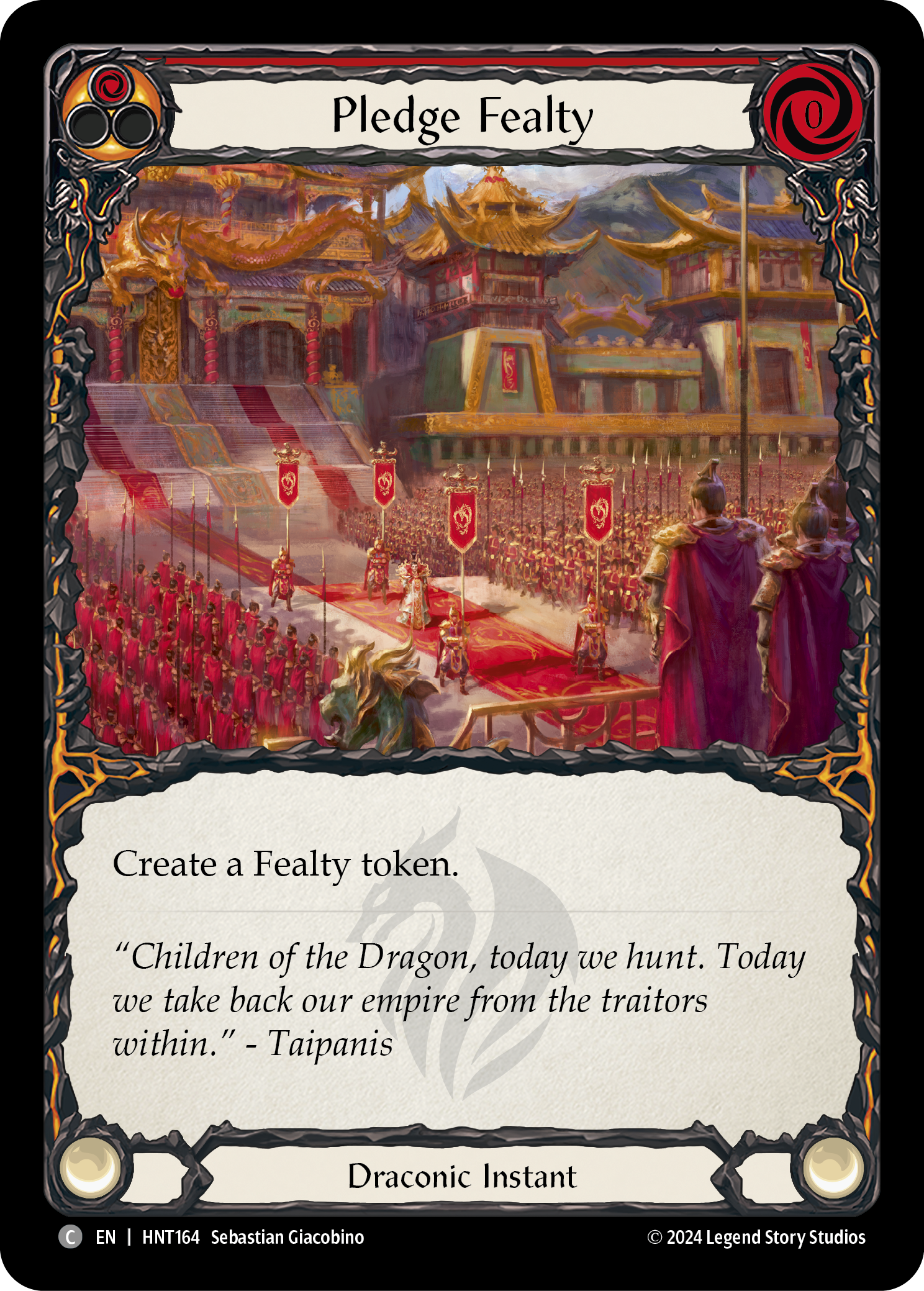 Pledge Fealty (Red) - The Hunted - Flesh & Blood TCG - FaB