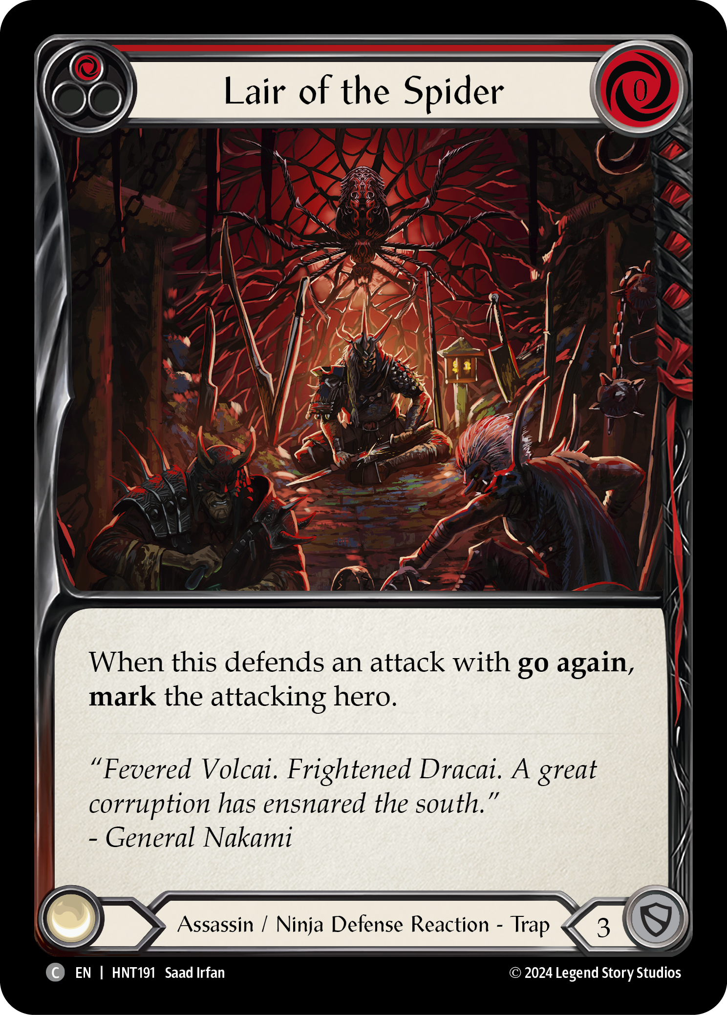 Lair of the Spider (Red) - The Hunted - Flesh & Blood TCG - FaB