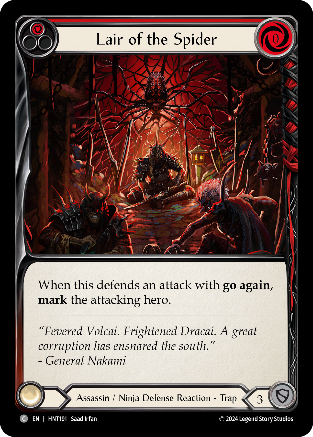 Lair of the Spider (Red) - The Hunted - Flesh & Blood TCG