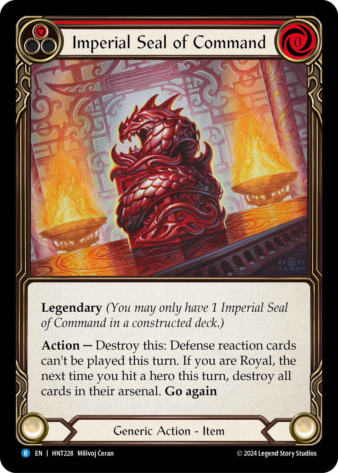 Imperial Seal of Command (Red) - The Hunted - Flesh & Blood TCG - FaB Foundry Imperial Seal of Command (Red) - The Hunted - Flesh & Blood TCG - FaB Foundry