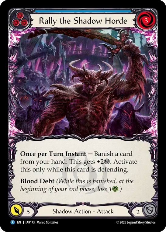 Rally the Shadow Horde - Blue (Rainbow Foil)