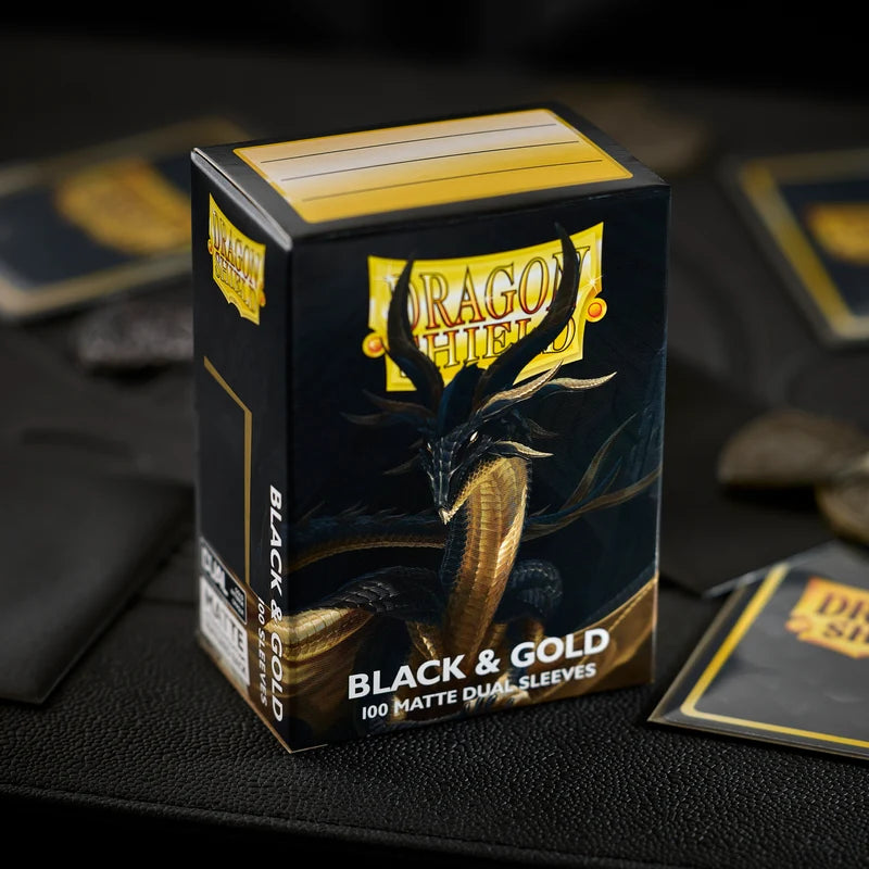 Dragon Shield - Dual Matte Sleeves - Black & Gold