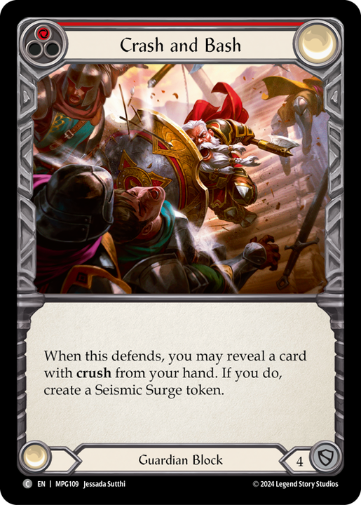 Crash and Bash (Red) - Mastery Pack Guardian - Flesh & Blood TCG