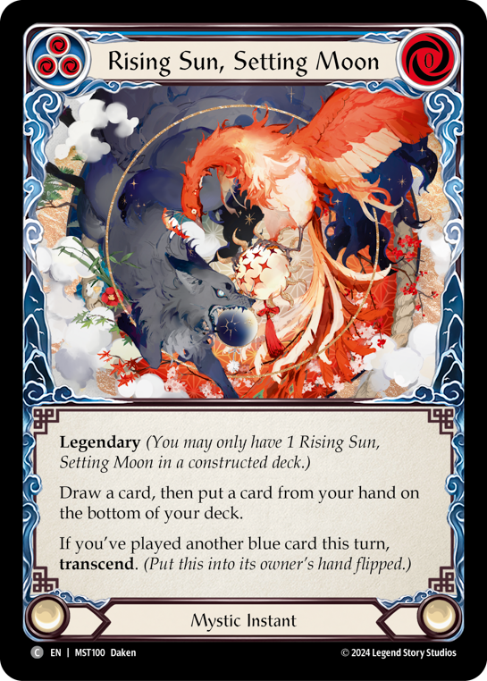 mtg moon cards Rising Sun, Setting Moon // Inner Chi - Part the Mistveil - Flesh & Blood TCG