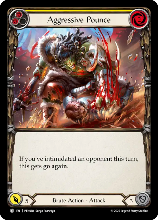 Aggressive Pounce (yellow) (Rainbow Foil)