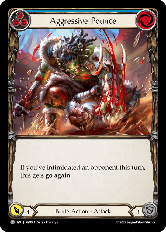 Aggressive Pounce (blue) (Rainbow Foil)