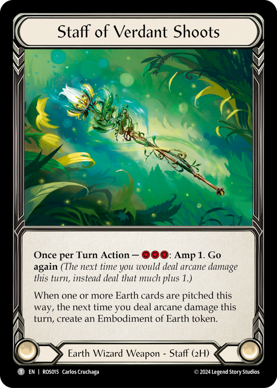 Staff of Verdant Shoots (Cold Foil) - Rosetta - Flesh & Blood TCG - FaB Foundry Staff of Verdant Shoots (Cold Foil) - Rosetta - Flesh & Blood TCG - FaB Foundry