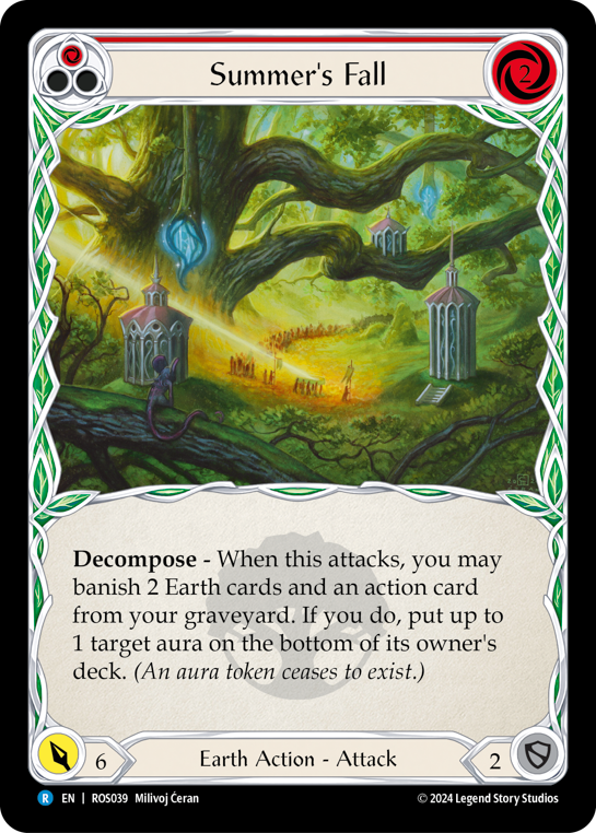 Summer's Fall (Red) - Rosetta - Flesh & Blood TCG - FaB Foundry Summer's Fall (Red) - Rosetta - Flesh & Blood TCG - FaB Foundry