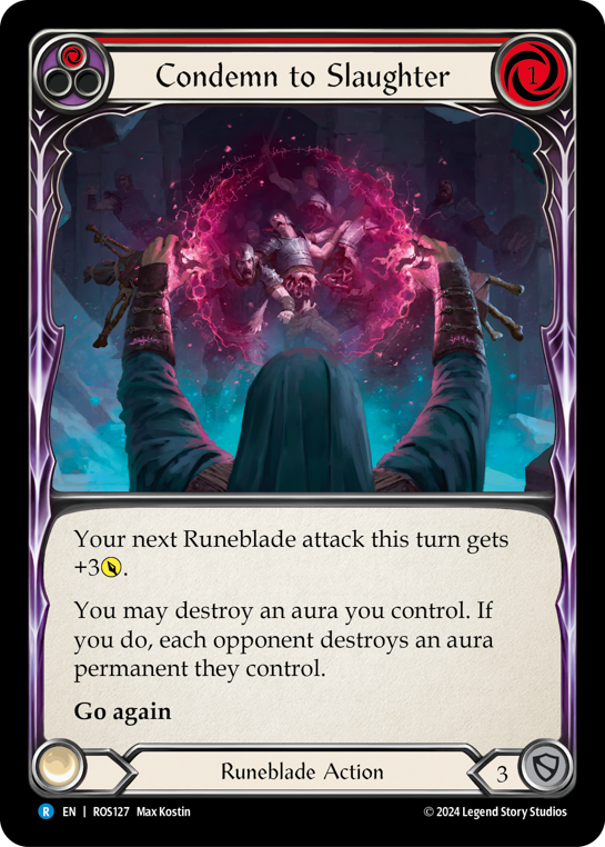 Condemn to Slaughter (Red) - Rosetta - Flesh & Blood TCG