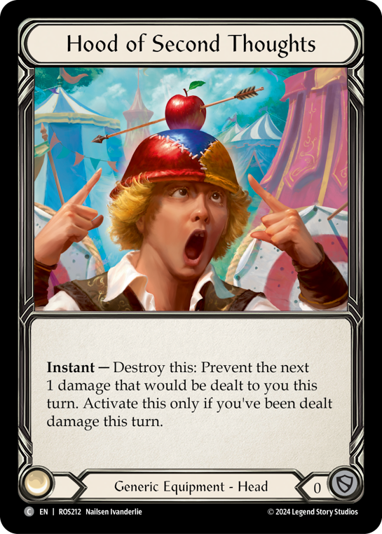Hood of Second Thoughts - Rosetta - Flesh & Blood TCG - FaB
