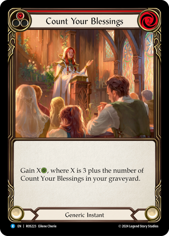 Count Your Blessings (Red) - Rosetta - Flesh & Blood TCG - FaB Foundry Count Your Blessings (Red) - Rosetta - Flesh & Blood TCG - FaB Foundry