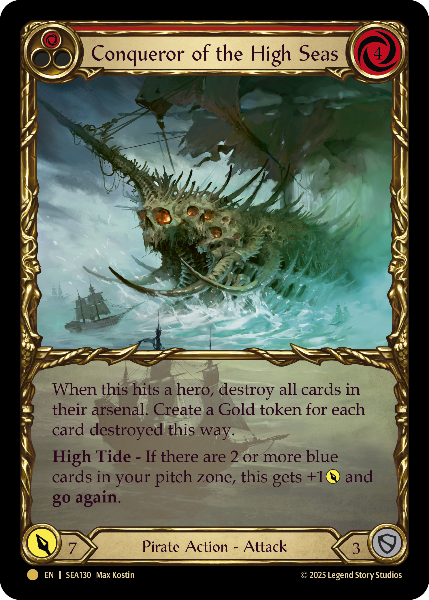 FAB 日本語　三枚セットConqueror of the High Seas JPN】[海賊] 蒼海の大覇船/Conqueror of the High Seas [SEA