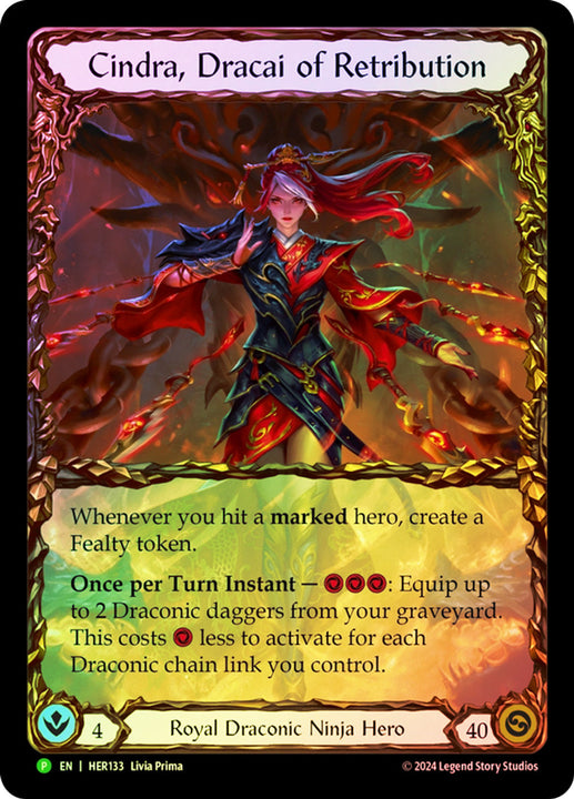 Cindra, Dracai of Retribution 【シンドラ】 Cindra, Dracai of Retribution (Promo) - Flesh & Blood TCG