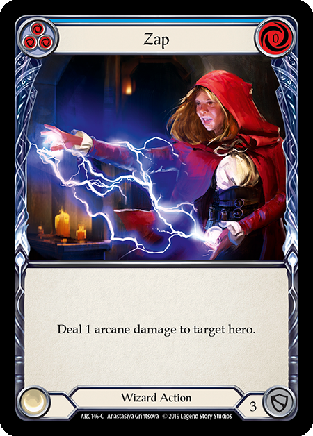 Zap Blue - Flesh & Blood TCG - Arcane Rising – FaB Foundry Zap Blue - Flesh & Blood TCG - Arcane Rising – FaB Foundry