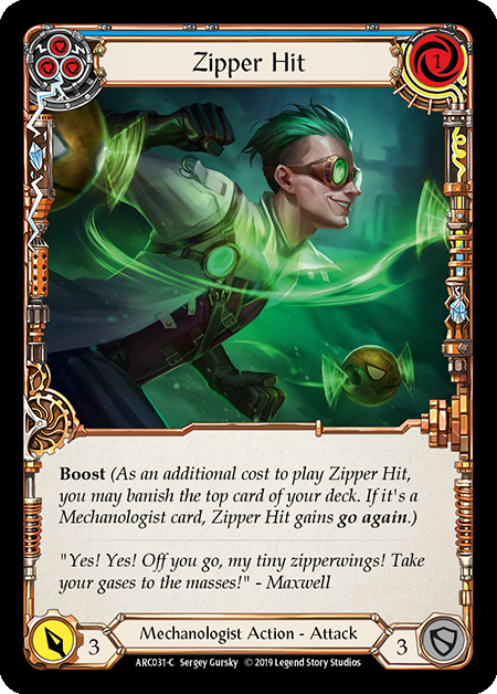 Zipper Hit Blue - Flesh & Blood TCG - Arcane Rising – FaB