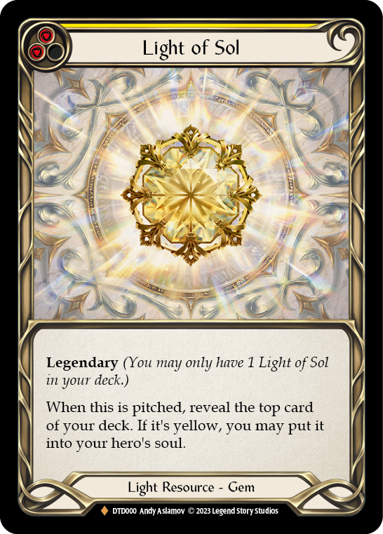 その他 Flesh and Blood Light of Sol RF Light of Sol - - Dusk Til Dawn - Flesh & Blood TCG - FaB Foundry