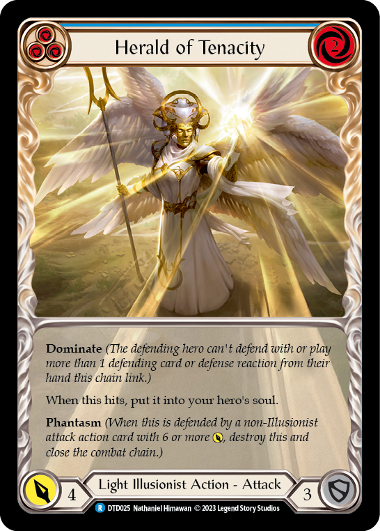 Herald of Tenacity (Blue) - Extended Art