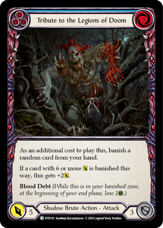 flesh and blood dusk till dawn cards Tribute to the Legions of Doom (Blue) - Dusk Til Dawn - Flesh & Blood TCG