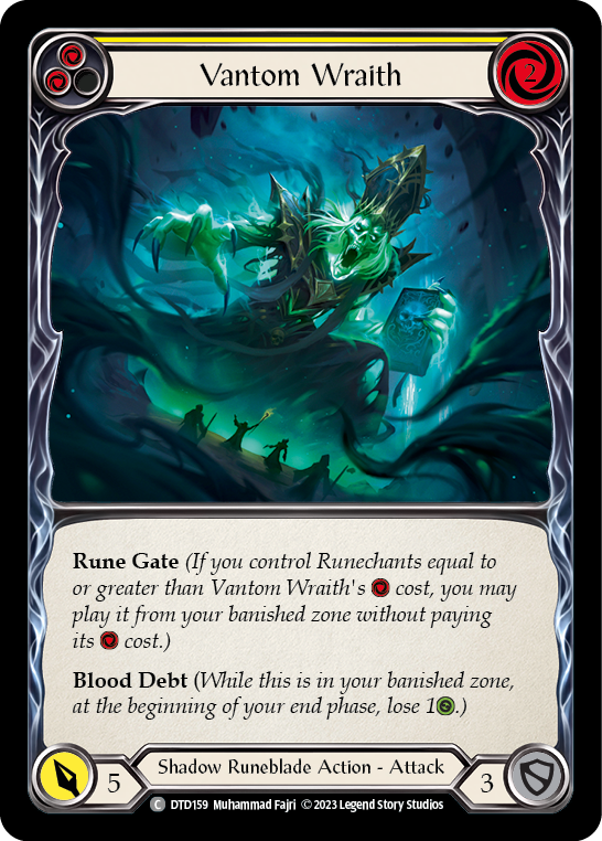 Vantom Wraith (Yellow) - Dusk Til Dawn - Flesh & Blood TCG - FaB Foundry Vantom Wraith (Yellow) - Dusk Til Dawn - Flesh & Blood TCG - FaB Foundry