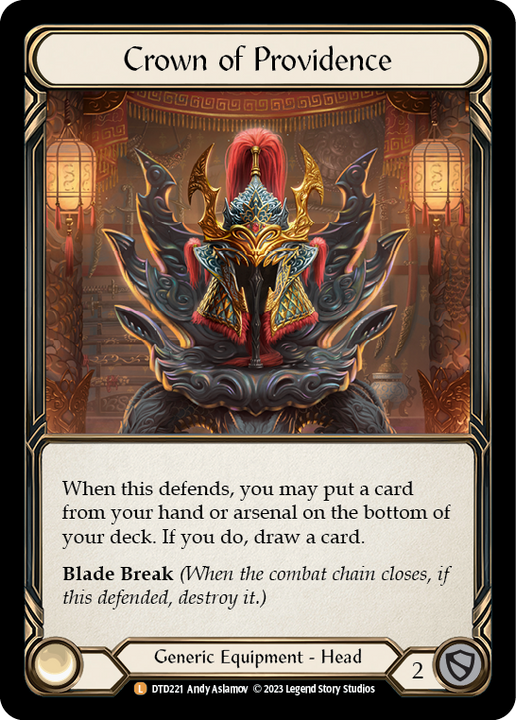 Crown of Providence - Dusk Til Dawn - Flesh & Blood TCG - FaB Foundry Crown of Providence - Dusk Til Dawn - Flesh & Blood TCG - FaB Foundry
