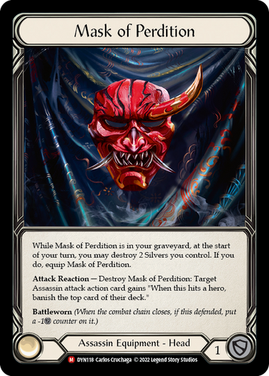 【FaB】Mask of Deceit【Cold Foil】 Mask of Perdition - Dynasty - Flesh & Blood TCG - FaB Foundry
