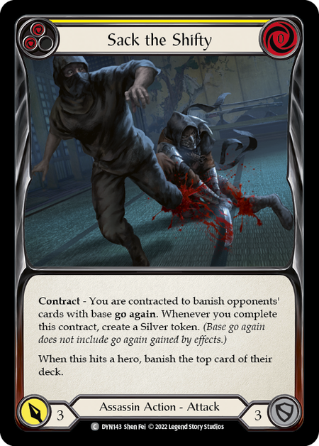 mtg card picker Random Magic: The Gathering generator results Mint / near mint condition trading card Sack the Shifty - Yellow