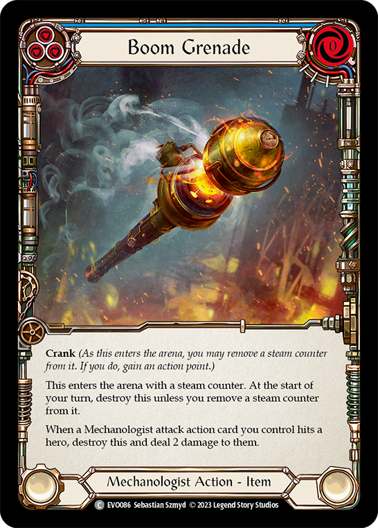 Boom Grenade (Blue) - Bright Lights - Flesh & Blood TCG - FaB Foundry Boom Grenade (Blue) - Bright Lights - Flesh & Blood TCG - FaB Foundry