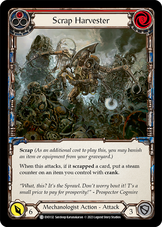 Scrap Harvester (Red) - Bright Lights - Flesh & Blood TCG