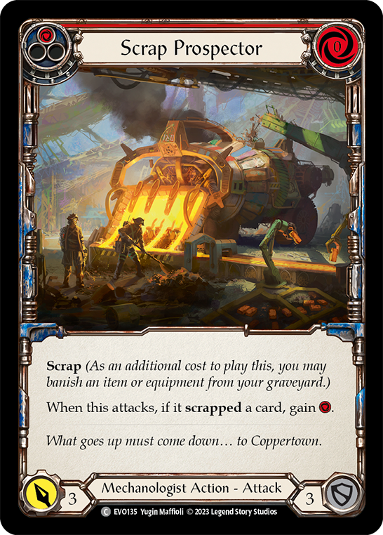 Scrap Prospector (Red) - Bright Lights - Flesh & Blood TCG - FaB Foundry Scrap Prospector (Red) - Bright Lights - Flesh & Blood TCG - FaB Foundry