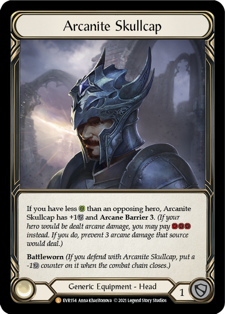 Arcanite Skullcap - Flesh & Blood TCG - Everfest – FaB Foundry Arcanite Skullcap - Flesh & Blood TCG - Everfest – FaB Foundry