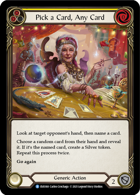 Pick a Card, Any Card - Yellow - Flesh & Blood TCG - Everfest FaB Foundry Pick a Card, Any Card - Yellow - Flesh & Blood TCG - Everfest FaB Foundry