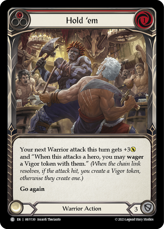 Hold 'em (Red) - Heavy Hitters - Flesh & Blood TCG - FaB Foundry Hold 'em (Red) - Heavy Hitters - Flesh & Blood TCG - FaB Foundry