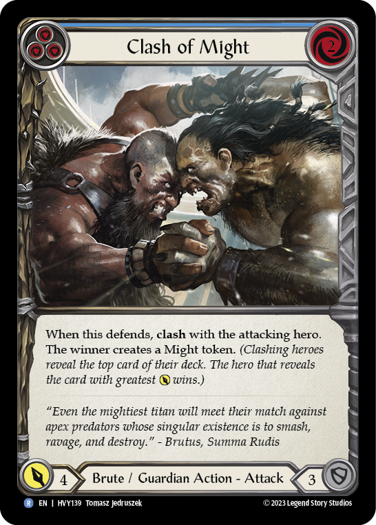 clash cards mtg Clash of Might (Blue) - Heavy Hitters - Flesh & Blood TCG