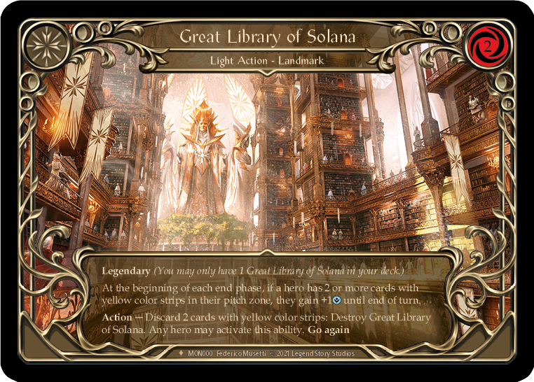 【fab】great library of solana 【cold foil】 Great Library of Solana - Flesh & Blood TCG - Monarch – FaB Foundry