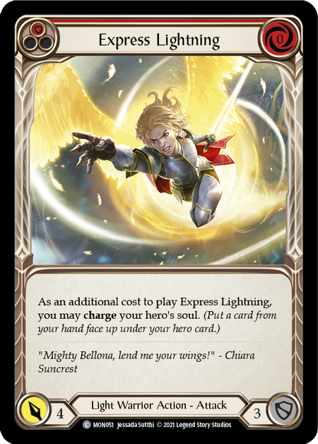 Express Lightning - Red - Flesh & Blood TCG - Monarch FaB Foundry Express Lightning - Red - Flesh & Blood TCG - Monarch FaB Foundry